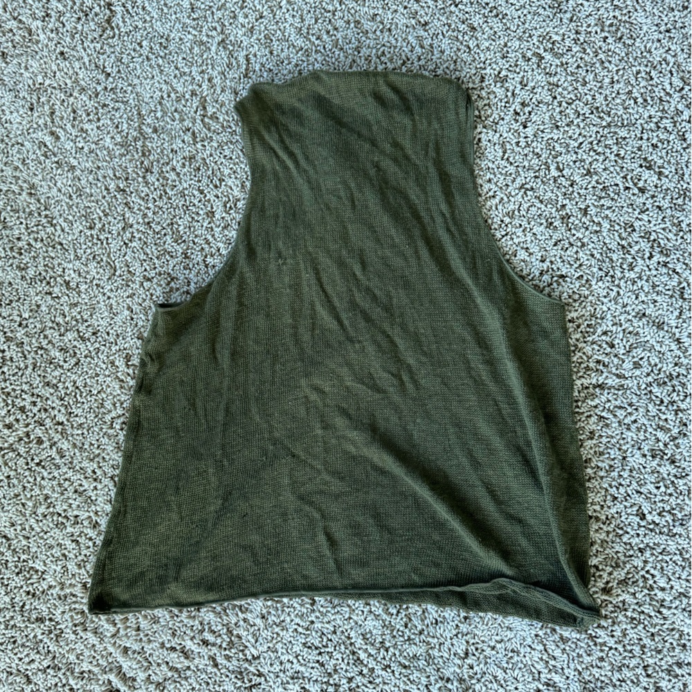 Massimo Dutti Olive Green Tank Top